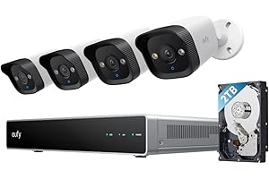 EUFY SECURITY eufy PoE NVR Security System E40, 24/7 Recording,Up to 16CH, 2TB HDD, 4 4K Bullet Cams, Wired Outdoor Cam, 4K UHD, 122° FOV, Color Night Vision, AI Detection, Red and Blue Strobe