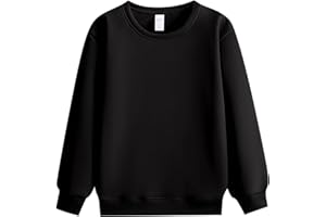 MIXLAC Kids' Fleece-Lined Crewneck Sweatshirt | Warm School Uniform Pullover for Boys & Girls, Everyday Winter