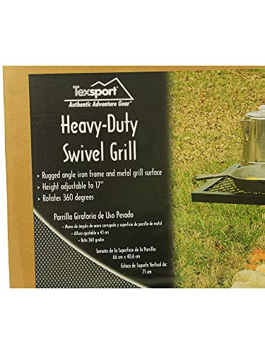 Texsport Heavy Duty Barbecue Swivel Grill for Outdoor BBQ over Open Fire