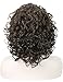 Kalyss Women's Short Curly Medium Brown Synthetic Hair Wig with Black Headband Wigs