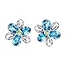 Neoglory Jewelry Blue Crystal Flowers Stud Earrings Gift For Girl Women Mother Embellished with Crystals from Swarovski