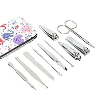 Youral Manicure Set, Stainless Steel Manicure Pedicure Grooming Kit Set for Professional Finger Toe Nail Care Scissors Clipper Fashion Leather Case in Gift Box