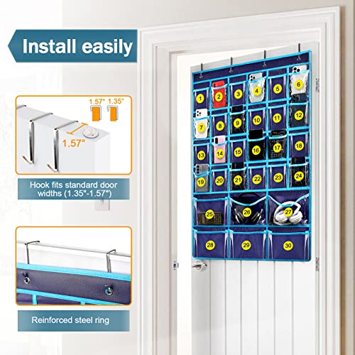 Trycooling Classroom Pocket Chart for Cell Phones Holder with Number