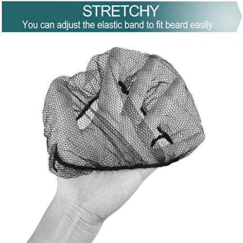 100PCS Disposable Beard Protector Nets Covers, Comfortable Breathable Nylon Honeycomb Net for Fast Food Service Latex Free