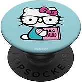 Hello Kitty Nerd Glasses Reading Book PopSockets Adhesive PopGrip