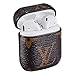 Gift-Hero Compatible with Airpods 1/2 Case,Cute 3D Luxury Leather Shockproof Cover Designer Skin Keychain,Cool Fun Funny Fashion Design Stylish Case for Girls Women Ladies Teens Air pods(Brown Louis)