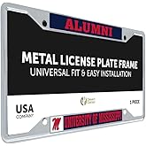 Desert Cactus University of Mississippi Rebels Ole Miss U of M Metal License Plate Frame for Front or Back of Car Officially Licensed (Alumni)