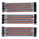 Multicolored Breadboard Dupont Jumper Wires - ALLUS J7011 120Pcs 3in1 Ribbon Cables Kit, Male to Male (M/M), Female to Female (F/F), Male to Female (M/F) for Arduino and Raspberry Pi