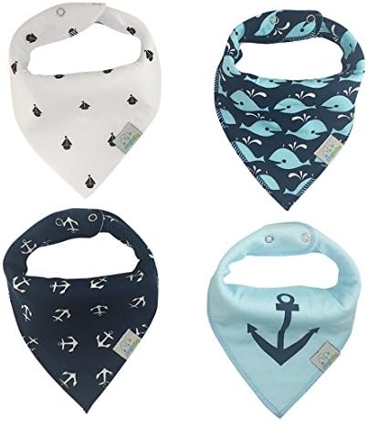 Baby Bandana Bibs, 4-Pack, Super Absorbent for Drooling and Feeding, Strong and Soft, Comfortable and Stylish Designs