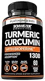 Turmeric Curcumin with Bioperine. Highest Quality Anti-inflammatory Supplement with Black Pepper. Pain Relief & Joint Support with 95% Standardized Curcuminoids. Non-GMO, Gluten Free Turmeric Capsules
