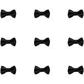 Tupalizy Mini Satin Ribbon Bows Small Craft Sewing Fabric Bows for Christmas Decoration Bow Ties Scrapbook Gift Bags Boxes Greeting Invitation Cards Wedding Party Favor, 20x10mm, 50PCS (Black)