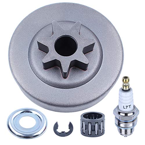 Adefol 7 Teeth Clutch Drum Needle Bearing Kit for Stihl 034 036 039 MS310 MS360 MS390 034 Chainsaw Replacement Parts with Clutch Washer Clip Spark Plug for 1125 640 2000, 1125 640 2004