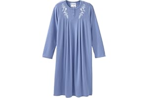 SILVERT'S ADAPTIVE CLOTHING & FOOTWEAR Silverts Open-Back Hospital Gowns for Women – Comfortable, Dignified, Easy Dressing for Seniors & Patients - Embroidered