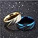 Haluoo Women’s Men’s Titanium Steel Ring Geometric Style Engagement Statement Rings Couple Wedding Band Ring (8, Blue)thumb 4