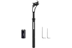 BONMIXC Suspension Seatpost 300lb Support for Larger Riders, 27.2 - 33.9 400mm, Adjustable Two-Way-Bolt Clamp, Reduce Wind Dr