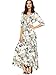 Milumia Women's Button Up Split Floral Print Flowy Party Maxi Dress White and Green Large