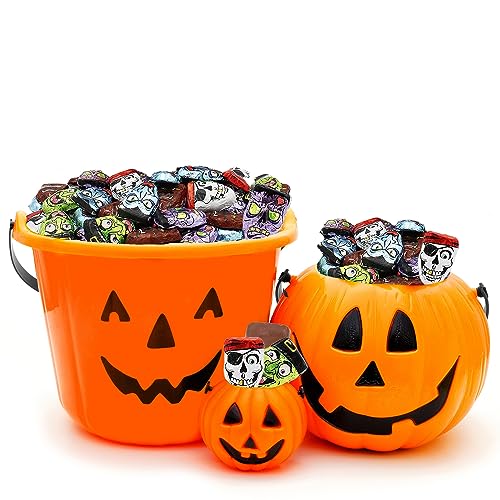 FRUIDLES HALLOWEEN MONSTER FACES MUMMIES, TRICK-OR-TREAT PARTY BAG FILLERS, INDIVIDUALLY WRAPPED IN MULTI-COLOR EYE DESIGN FOILS, KOSHER CERTIFIED (HALF-POUND)