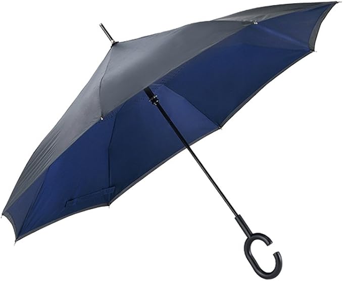 Amazon 男女兼用 使って便利なさかさま傘 65cm 手開き傘 ネイビー 長傘 通販