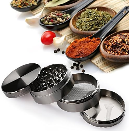 Honvee Herb Grinder Zinc Alloy Grinder for Seasoning Tobacco Grinding with Magnet Lid.