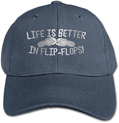 Life Is Better In Flip Flop Platinum Style Boys Girls Snapback Hats Navy