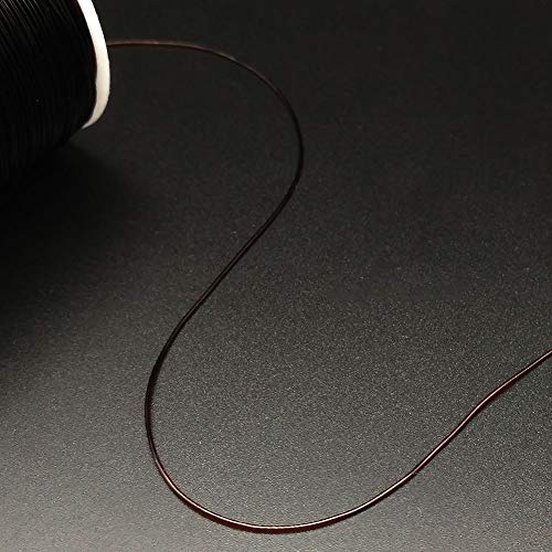 Afantti 0.8mm Elastic Bracelet String Stretchy Bead Cord Crystal Thread for Bracelet Necklace Jewelry Making | Clear White & Brown | 100m / 328ft per Roll
