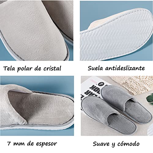 Spa Slippers,6 Pares de Pantuflas de SPA con Punta Cerrada,Sin Deslizamiento Pantuflas de Hotel Desechables para Pantuflas de Casa para Hombres Aptas para Huéspedes,Baño,Dormitorio,Viaje,Casa,Interior