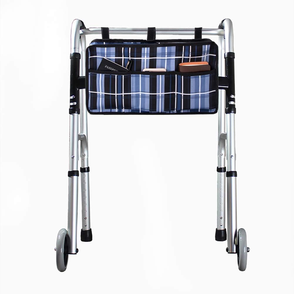 Fushida Wheelchair Side Bag,Walker Rollator Storage Bags Waterproof,Rollator Large Capacity Organizer Hands Free Storage Tote Bag for Disabled Seniors, GJ189: Health & Personal Care