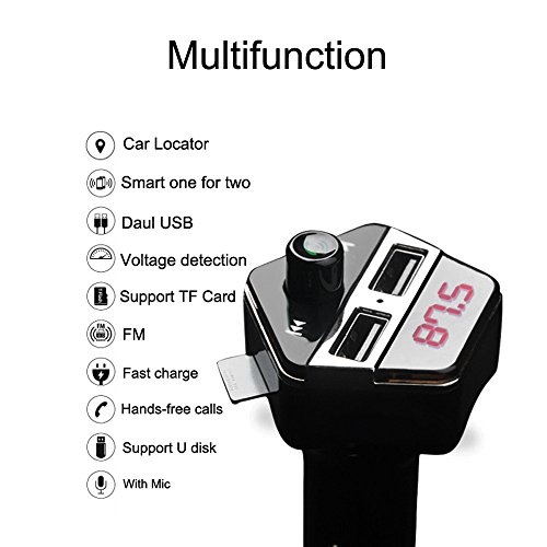Locator,Tracking Device,Car Finder Locator Bluetooth Car Kit MP3 Player FM Transmitter USB Charge for Vehicles No Monthly Fee,Keys,Cars, Kids, Persons,Travel,Key Finder,Smart Watcht,Pets (Black)