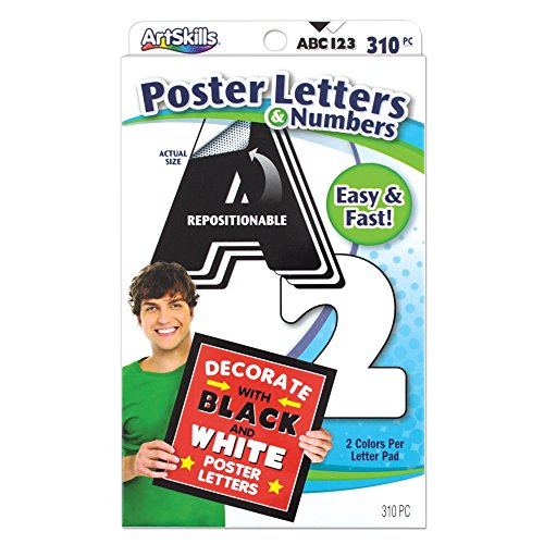 ArtSkills 2 5 Poster Letters And Numbers A Z And 0 9 Assorted Black 