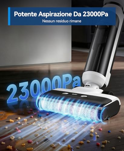 Redkey W13SE Cordless Vacuum Cleaner, 75 min Max, 23KPa Vacuum Cleaner, Self Cleaning, Double Water Tank, Voice Warning LED, for Hard Floors and Pet Hair