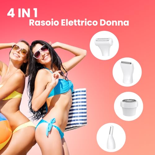 MAXGROOM 4 in 1 Women's Electric Shaver, Women's Body Shaver, Shaver Intimate Parts Kit for Body and Groin Quick Charge Type-C, Led Display