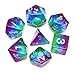 DND Dice Set,7-Die Polyhedral Dice Compatible Dungeons Dragons(D&D) Pathfinder Role Playing Game(RPG) MTG Tabletop Aurora Series Dice (Purple Aurora)