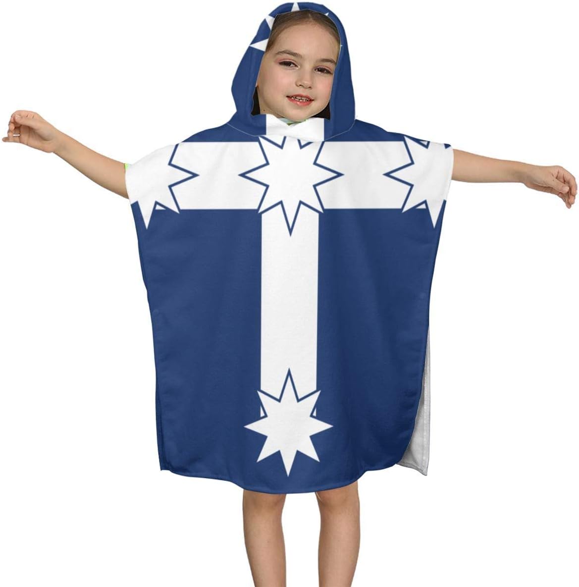 Cvcxvcxvcxvc Eureka Flag Children Premium Hooded Beach Bath Towel Poncho Ultra Soft Super Absorbent 23.6 X 47.2in for Boys Girls