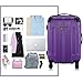 Goplus Expandable Carry On Luggage, 20-inch ABS Hardside Travel Bag, Lightweight Trolley Suitcase with Spinner Wheels