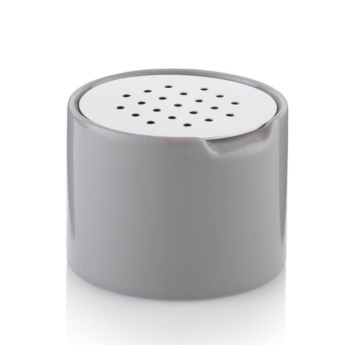 Kela 11901 Fruit Fly Trap, Ceramic container, Stainless steel lid, Diameter: 8.5 cm, Fino, Light grey