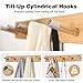 LANGRIA Wall Mounted Coat Rack with Hooks Eco-Friendly Space Saving Bamboo Design with Embedded Screws and Five Hangers for Jackets, Coats, Hats, Umbrellas, Scarfs, Bags, Holds 10kg in Weight
