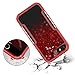 iPhone SE 2020 Case, Dexnor Compatible with iPhone 6/ 6S/ 7/8 Case Glitter Bling Moving Liquid Quicksand Hard Cover Clear Transparent Dual Layer Full Protection Bumper for Girls/Women - Red
