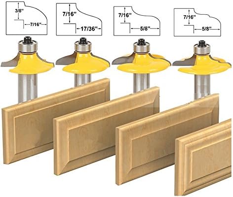 AccOED 1/2-Shank Drawer Door Panel Lines Knife Milling Cutter Woodworking Chisel Fancy Knife-4PCS/set