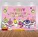 Cartoon Cute Baby Shark Family Photo Background Children Happy Birthday Supplies Pink Ocean Photography Backdrop Baby Shower Party Banner Vinyl 5x3ft Photo Booth Studio Props Candy Table Decoration