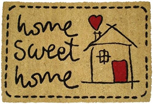 Koko Doormats Natural Coir Door Mat “Home Sweet Home”, 40 x 60 cm (Rectangular)