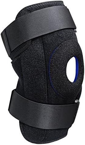 FOKEY Knee Brace, Knee Sleeve : Compression Knee Support Strap, Open Patella Protector Wrap for Pain Relief, Arthritis, ACL, Sports and Injury Recovery, Breathable Neoprene Sleeve Single - Black+Blue