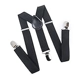 ELENKER Baby Boys Solid Suspenders (Size 22", Black)