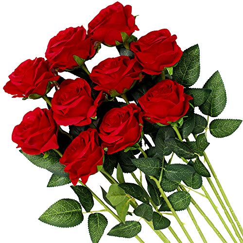 Artificial Silk Roses Bouquet Red
