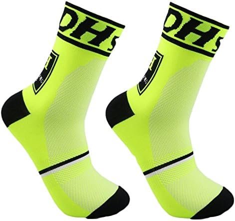 Gymforward Compression Training Sports Socks Outdoor Bike Bicycle Cycling Football Running Men&amp;Women Sports Socks (Neon Green)