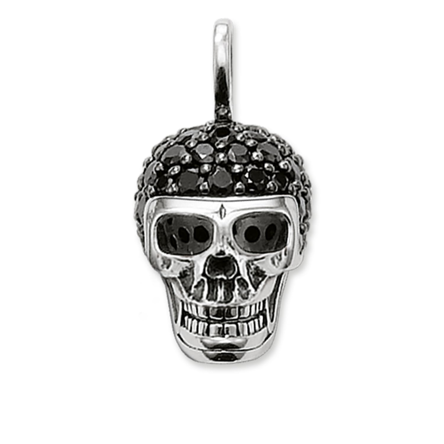 THOMAS SABO pendant skull pavé pendant skull 925 Sterling Silver, Blackened
