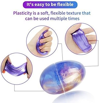 JUXU Fluffy Slime, Ariel-gxr 1 Pack Soft Egg Slime Non-Toxic Colorful Mud slime Stress Relief DIY Toys for Kids Adult