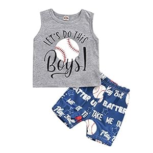 95sCloud 2 stuks baby jongens zomer casual kledingset cartoon bedrukte mouwloos tank top T-shirt + korte broeken shorts…