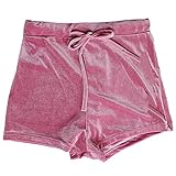 VANCOL Women's High Waist Velvet Shorts