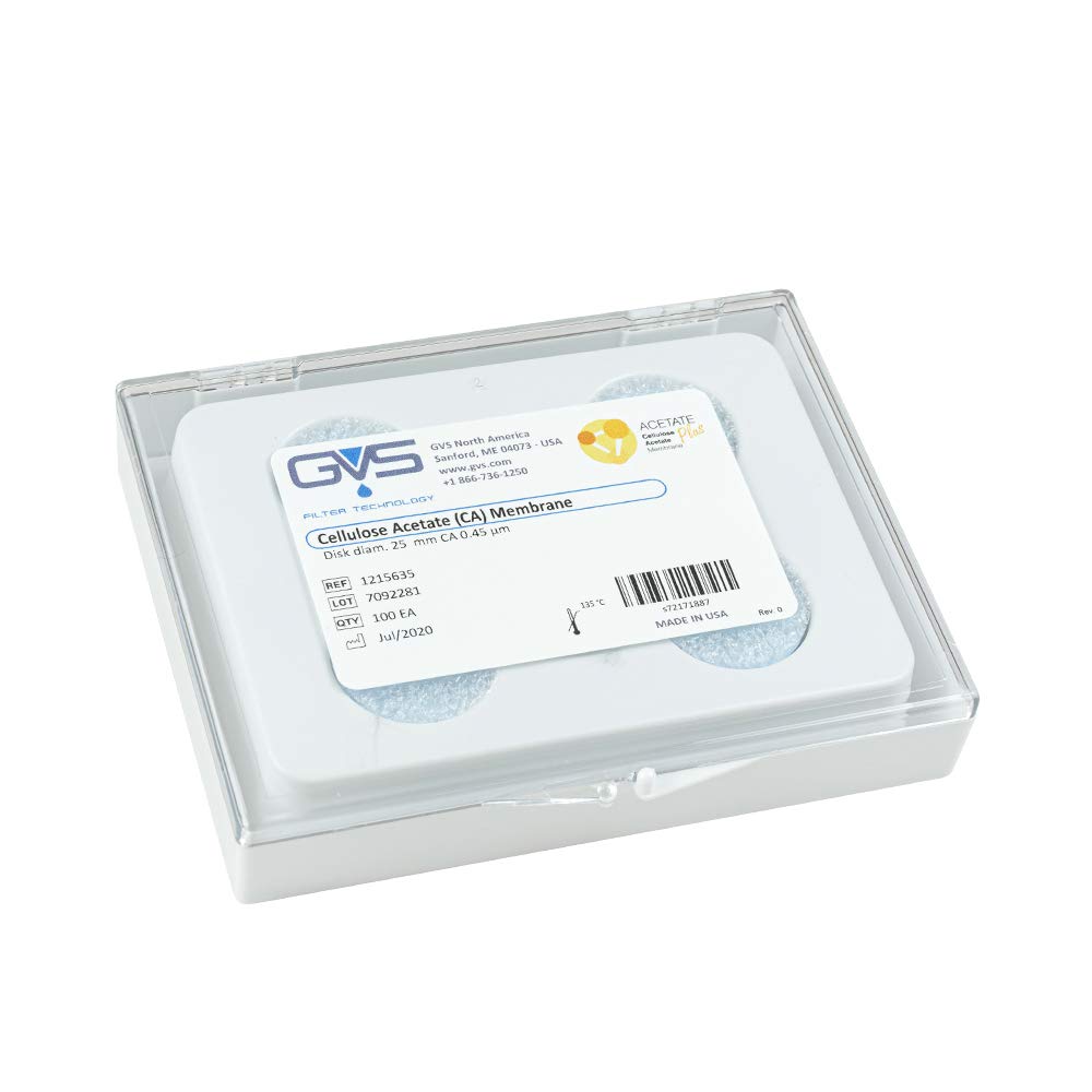 GVS Filter Technology 1215635 Filter Disc, CA Membrane, 0.45µm, 25mm diameter, 100/pk