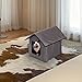 Pawhut Outdoor Heated Cat House - Brown